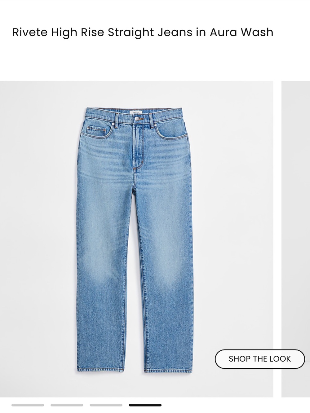 NWT Rivete High Rise Straight Jeans in Aura Wash